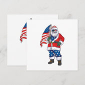 Kerstmis 4 juli San Patriotic Santa American Bedankkaart (Voorkant / Achterkant)