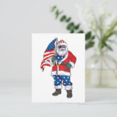 Kerstmis 4 juli San Patriotic Santa American Informatiekaartje (Staand voorkant)