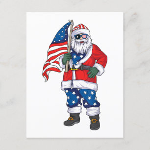 Kerstmis 4 juli San Patriotic Santa American Informatiekaartje