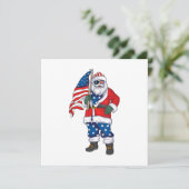 Kerstmis 4 juli San Patriotic Santa American Kaart (Staand voorkant)