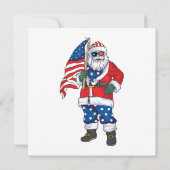 Kerstmis 4 juli San Patriotic Santa American Kaart (Achterkant)