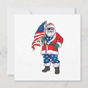 Kerstmis 4 juli San Patriotic Santa American Kaart