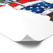 Kerstmis 4 juli San Patriotic Santa American Poster (Hoek)