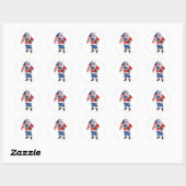 Kerstmis 4 juli San Patriotic Santa American Ronde Sticker (Vel)