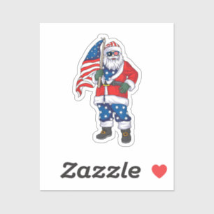 Kerstmis 4 juli San Patriotic Santa American Sticker