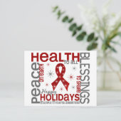 Kerstmis 4 Meervoudig Myeloom Snowflakes Feestdagenkaart (Staand voorkant)