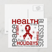 Kerstmis 4 Meervoudig Myeloom Snowflakes Feestdagenkaart (Voorkant / Achterkant)