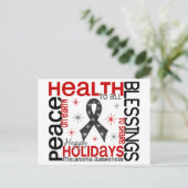 Kerstmis 4 Melanoma Sneeuwvlokken Feestdagenkaart (Staand voorkant)