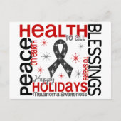 Kerstmis 4 Melanoma Sneeuwvlokken Feestdagenkaart (Voorkant)