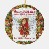 Kerstmis 4 Sint Nicholas de Wonderwerker Keramisch Ornament (Voorkant)