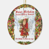 Kerstmis 4 Sint Nicholas de Wonderwerker Keramisch Ornament (Links)