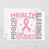 Kerstmis 4 Snowflakes Feestdagenkaart (Voorkant / Achterkant)