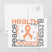 Kerstmis 4 Uteriene kanker Snowflakes Feestdagenkaart (Voorkant / Achterkant)