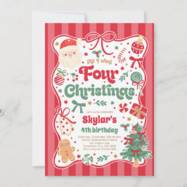 Kerstmis 4e Verjaardagsfeestje Coquette Strik Verj Kaart