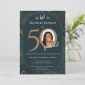 Kerstmis 50ste Verjaardagsfeest Kaart (Staand voorkant)
