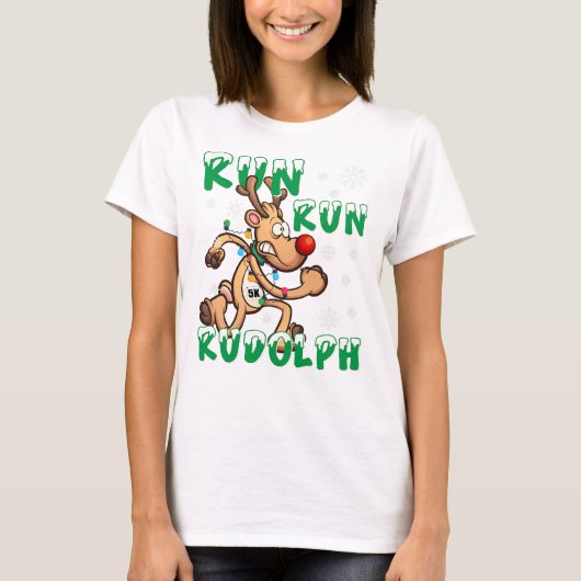 Kerstmis, 5.000 run Rudolph Holi T-shirt (Voorkant)