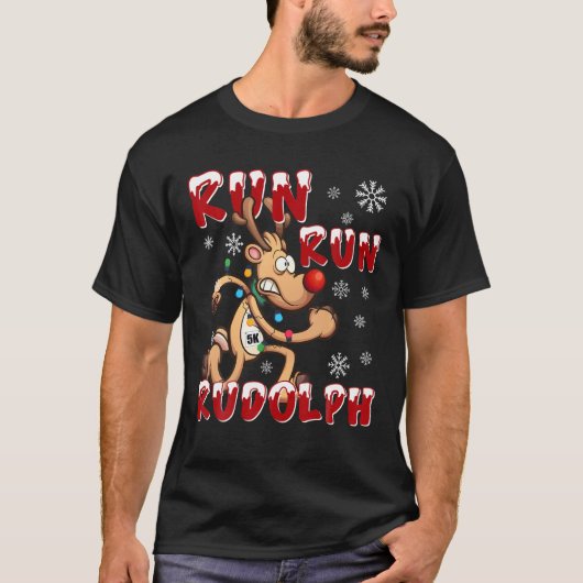 Kerstmis, 5.000 uur met Rudolph Holiday Team T-shirt (Voorkant)