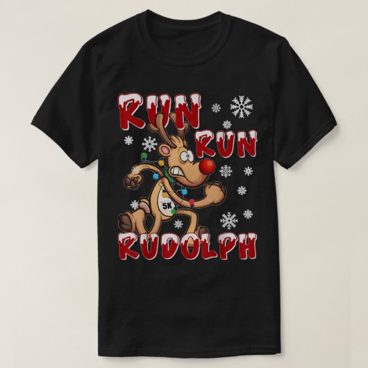Kerstmis, 5.000 uur met Rudolph Holiday Team T-shirt (Design voorkant)