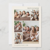 Kerstmis 5 Familie Foto's Collage Feestdagenkaart (Voorkant)