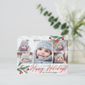 Kerstmis 5 FOTO Berken Bark Vakantie Groet Briefkaart (Staand voorkant)