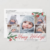 Kerstmis 5 FOTO Berken Bark Vakantie Groet Briefkaart (Voorkant / Achterkant)