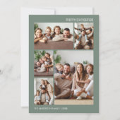 Kerstmis 5 Foto Collage Familie Sage Groen Feestdagenkaart (Voorkant)