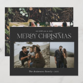 Kerstmis 5 foto waterverf botanische flora feestdagenkaart (Voorkant / Achterkant)