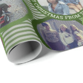 Kerstmis 5 Fotocirkelrand met groene cirkels Cadeaupapier (Rol Hoek)