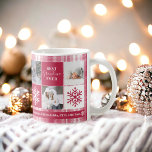 Kerstmis 5 foto's rooster beste oma magenta pleid koffiemok<br><div class="desc">Beste oma ooit! Goedaardige Kerstmis met Merry en felle sneeuw 5 foto's raster collage roze magenta en witte vlakke vlek en hoopvolle en liefdesscripttypografie. Voeg je monogram toe.</div>