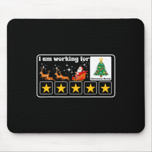 Kerstmis 5 sterren kerstboom Ik werk voor de eerst Muismat