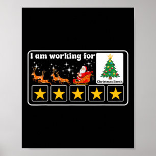 Kerstmis 5 sterren kerstboom Ik werk voor de eerst Poster