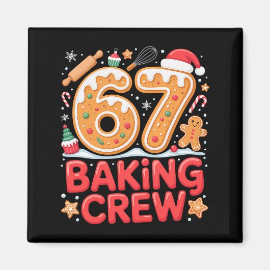 Kerstmis 67 Bakploeg Grappig Meme Peperkoek Magneet (Voorkant)