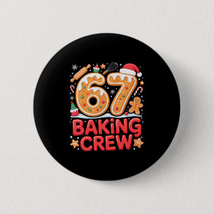 Kerstmis 67 Bakploeg Grappige Meme Peperkoek Ronde Button 5,7 Cm
