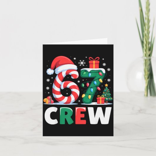 Kerstmis 67 Crew Brainrot Grappige Candy Cane Lich Kaart (Voorkant)