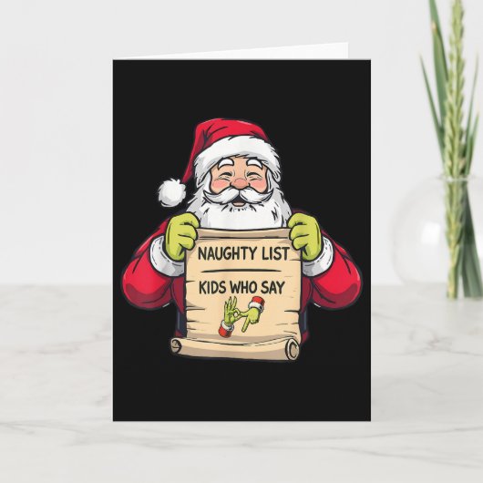 Kerstmis 67 Grappige Kerstman 67 Zes Zeven 6 7 Mem Kaart (Voorkant)