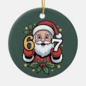 Kerstmis 67 Grappige Kerstmis Zes Zeven Kerstman Keramisch Ornament (Voorkant)