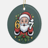 Kerstmis 67 Grappige Kerstmis Zes Zeven Kerstman Keramisch Ornament (Links)
