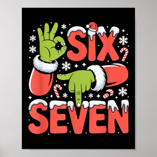 Kerstmis 67 Grappige Meme Xmas Zes Zeven Sinterkla Poster (Voorkant)