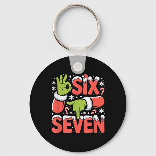Kerstmis 67 Grappige Meme Xmas Zes Zeven Sinterkla Sleutelhanger (Voorkant)