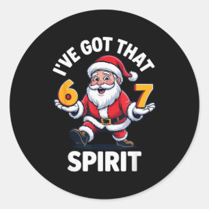 Kerstmis 67 Grappige Xmas Zes Zeven Lelijke Trui 6 Ronde Sticker