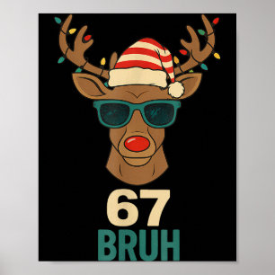Kerstmis 67 Meme-ontwerp Funny Six Seven handen 6 Poster