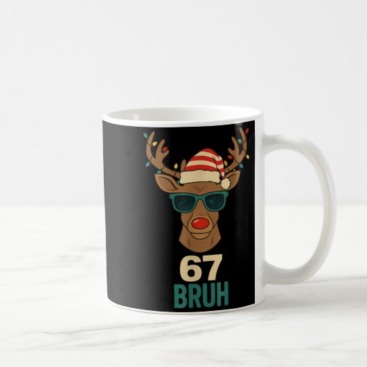 Kerstmis 67 Meme-ontwerp Grappig Zes Zeven Handen  Koffiemok (Rechts)