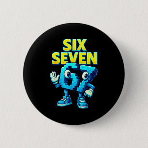 Kerstmis 67 Meme-ontwerp Grappige Zes Zeven Handen Ronde Button 5,7 Cm