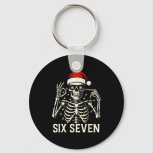 Kerstmis 67 Meme Skelet Met Kerstman Hoed Voor Man Sleutelhanger