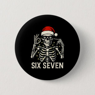 Kerstmis 67 Meme Skelet Met Sinterklaas Hoed Voor Ronde Button 5,7 Cm