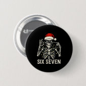 Kerstmis 67 Meme Skelet Met Sinterklaas Hoed Voor  Ronde Button 5,7 Cm (Voorkant /achterkant)