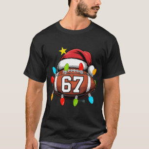 Kerstmis 67 Meme Voetbal Kerstman Hoed Grappig Xma T-shirt