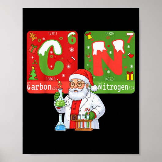 Kerstmis 67 Meme Wetenschap Scheikunde Humor Perio Poster (Voorkant)