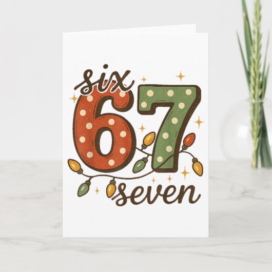 Kerstmis 67 Meme Zes Zeven 6-7 Grappige Internetgr Kaart (Voorkant)