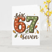 Kerstmis 67 Meme Zes Zeven 6-7 Grappige Internetgr Kaart (Gele Bloem)